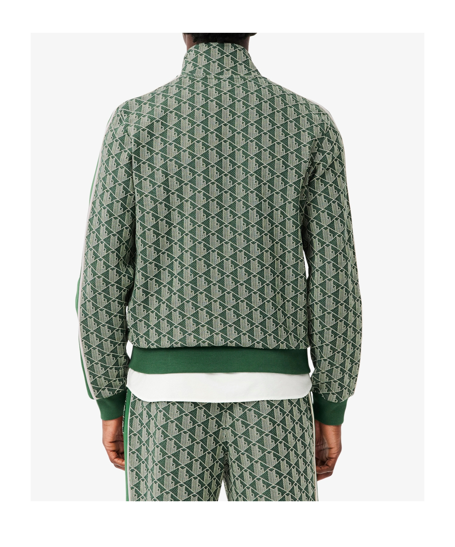 Lacoste Paris Jacquard Zip-up Track Jacket In Green
