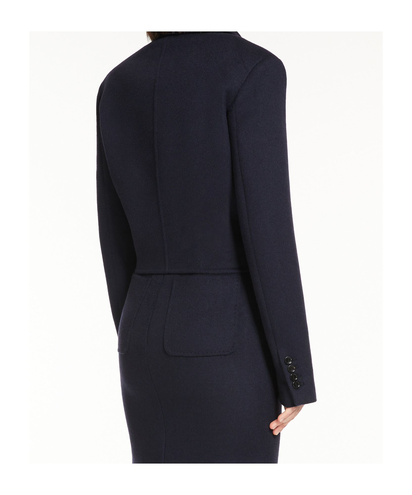Max Mara Sash Detailed Straight Hem Cropped Jacket In Black