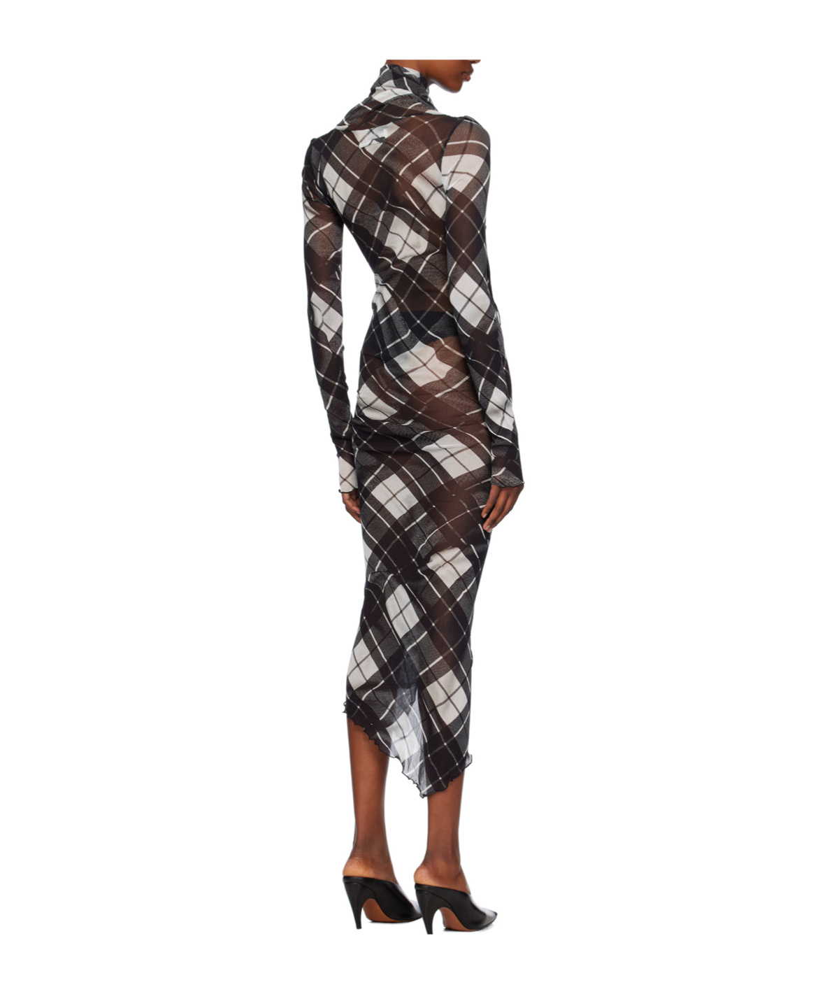 Jean Paul Gaultier Check Pattern Dress In Black