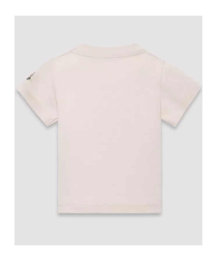 Moncler Enfant Logo Printed Crewneck T-shirt In Pink