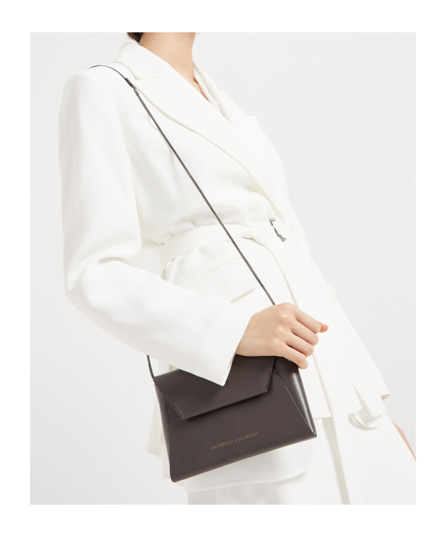 BRUNELLO CUCINELLI BRUNELLO CUCINELLI DUO FOLDOVER TOP CLUTCH BAG