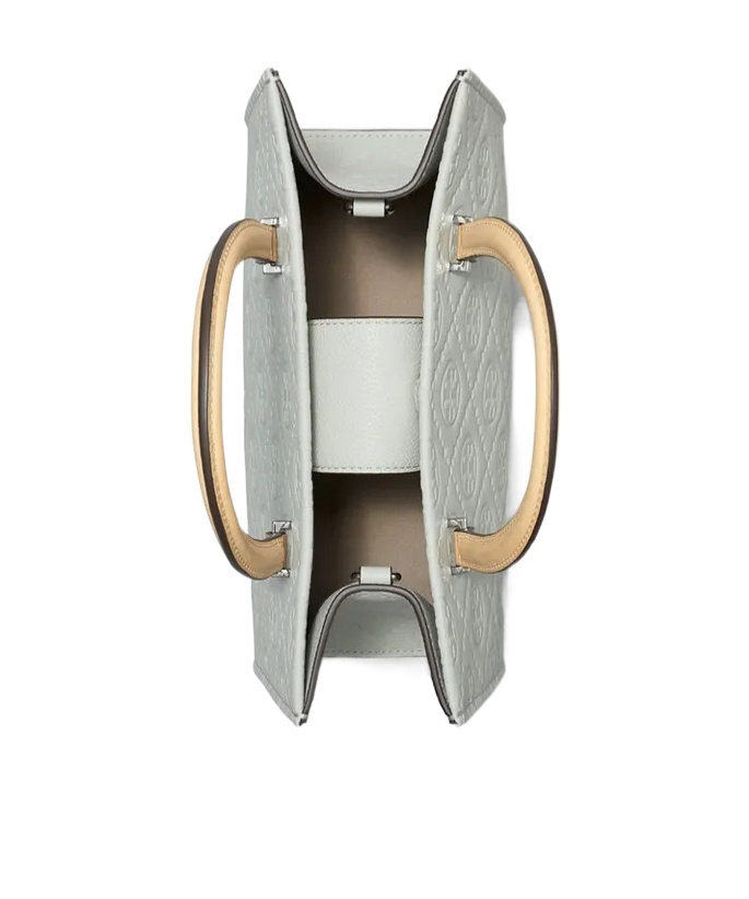 Tory Burch T Monogram Pebble Top-handle Tote In Green