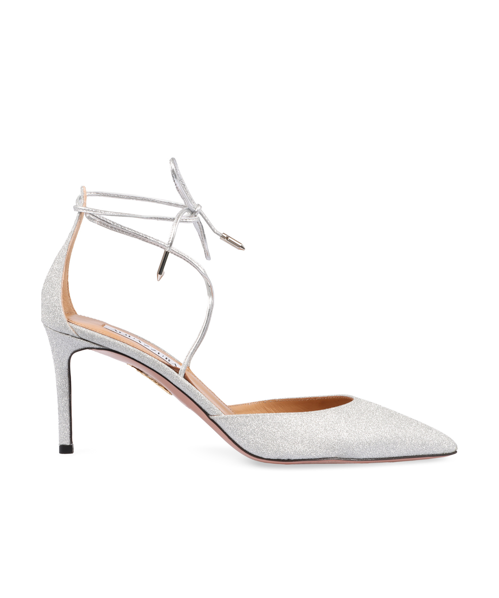 Aquazzura Cherry 75mm Glittered Pumps In White