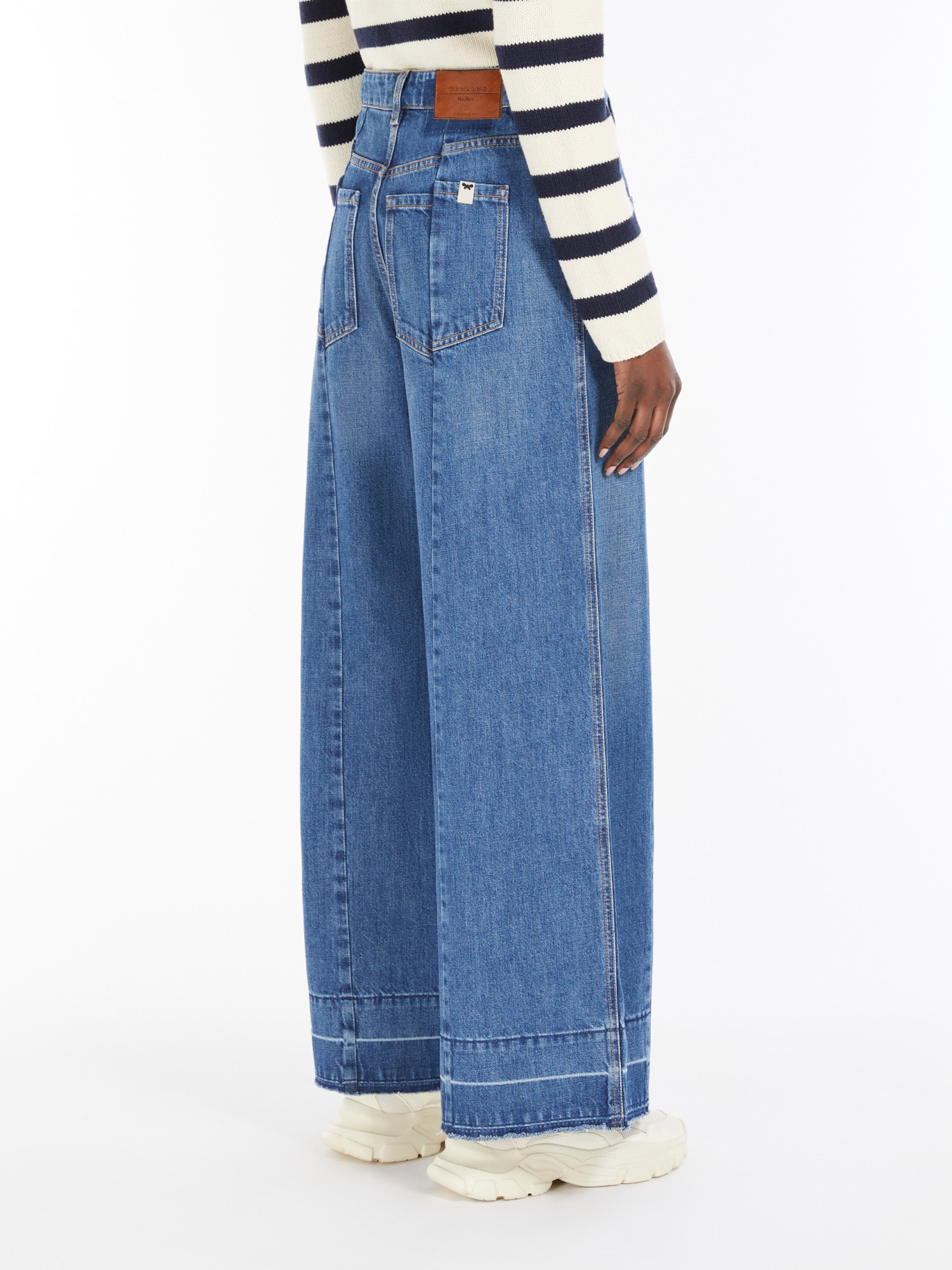 WEEKEND MAX MARA COTTON DENIM WIDE JEANS