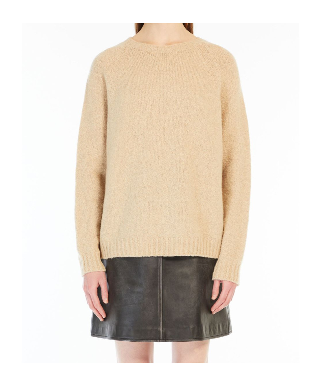 Weekend Max Mara Camel Stretch Alpaca Blend Ghiacci Sweater In Nude