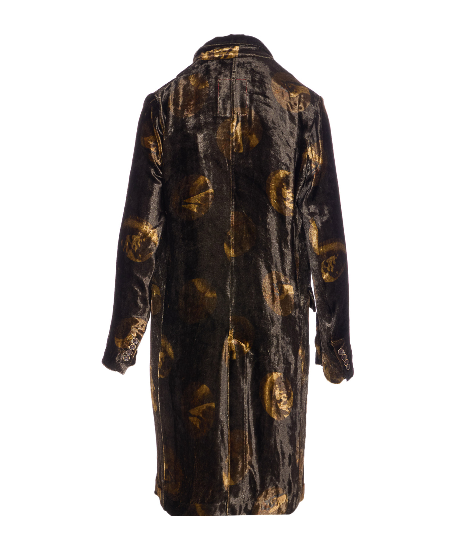 Uma Wang Longline Velvet Effect Jacket With Notched Lapel In Black