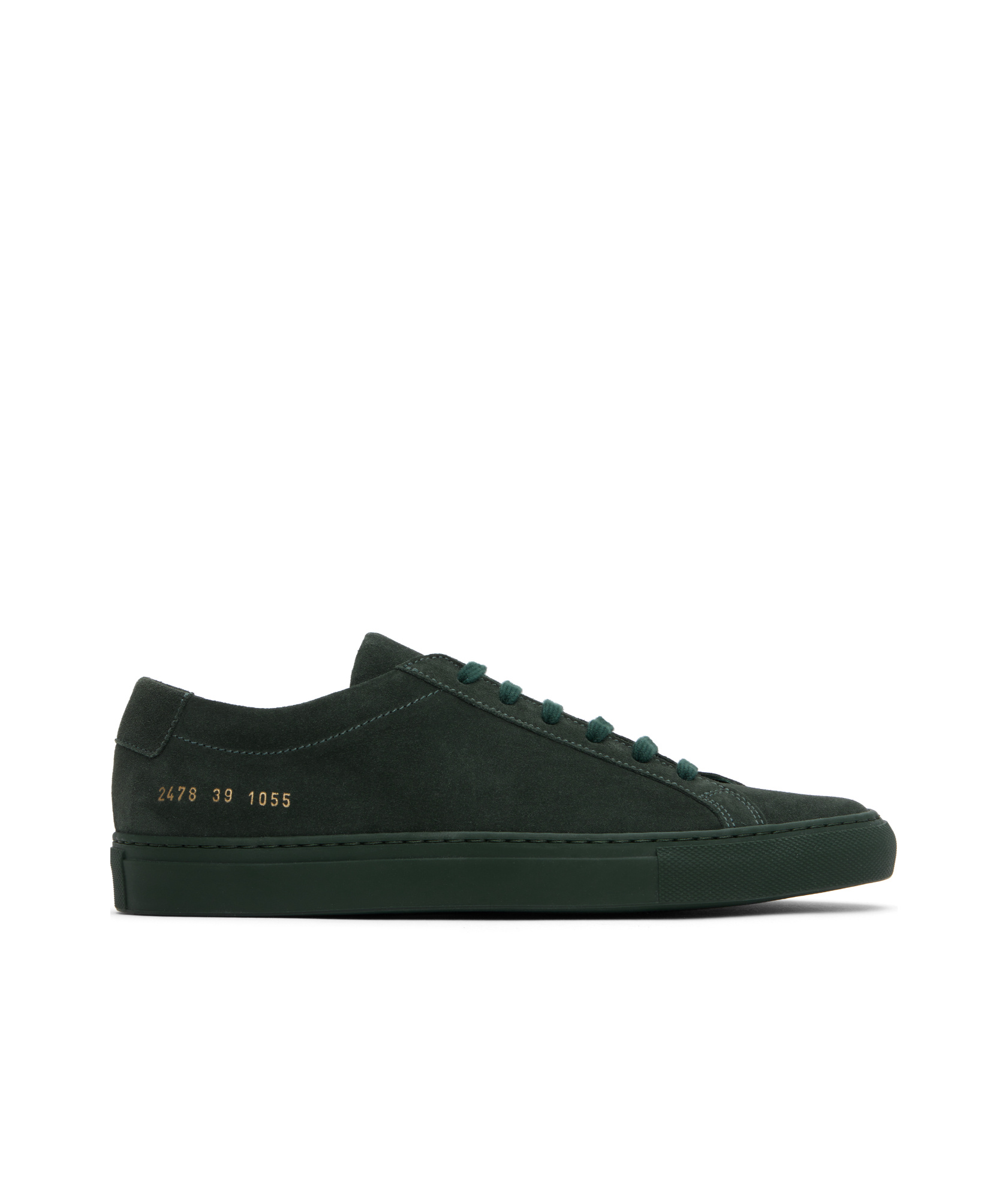 Common Projects Green Achilles Tonal Suede Sneakers In Black