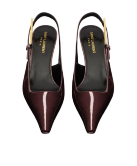 SAINT LAURENT LEE SLINGBACK PUMPS IN PATENT LEATHER 
