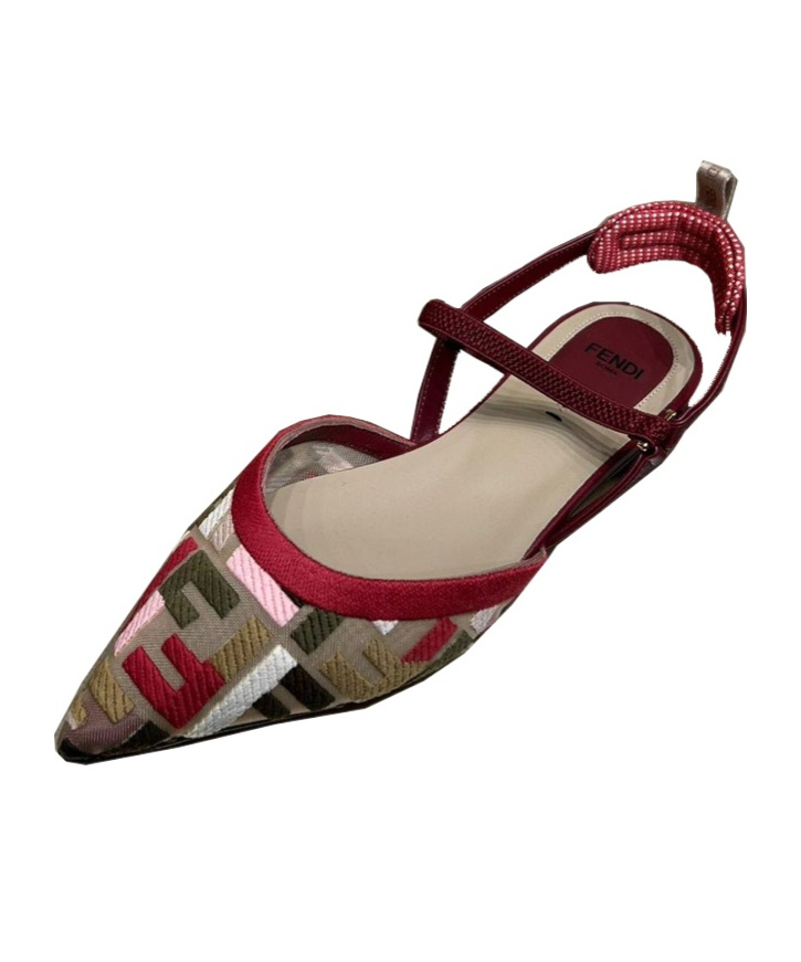 Fendi Colibri Lite Ff Mesh Slingback Flat Pumps In Multicolor