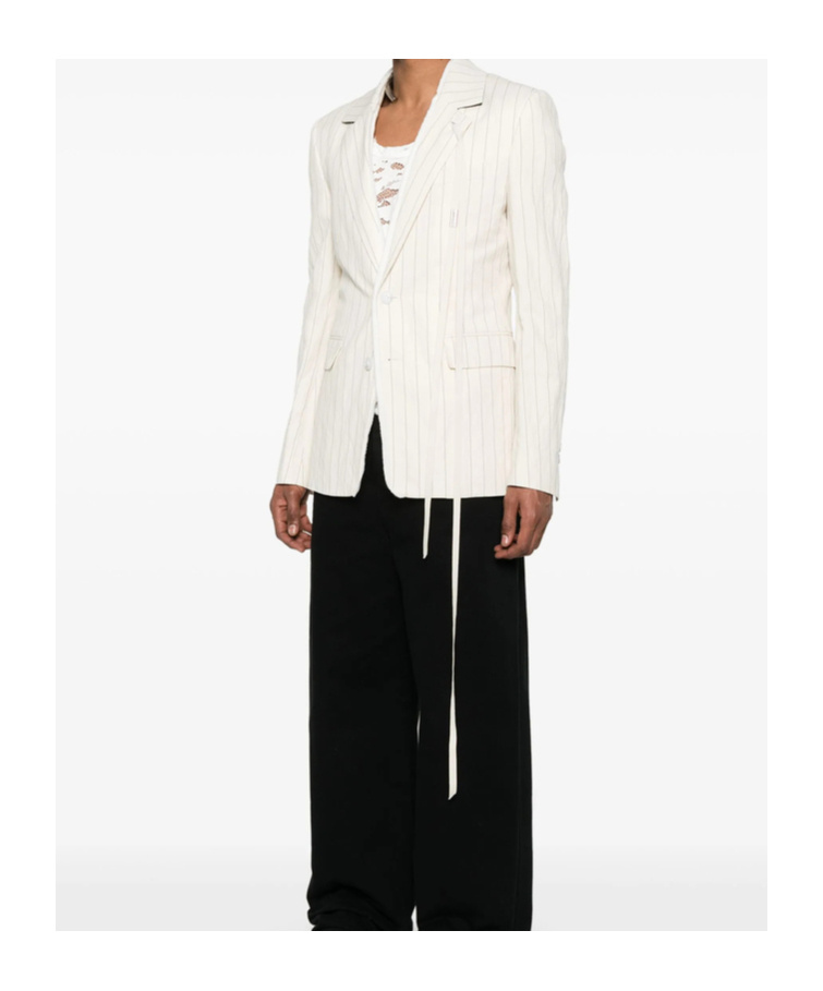 Ann Demeulemeester Long Sleeve Casual Jacket In White