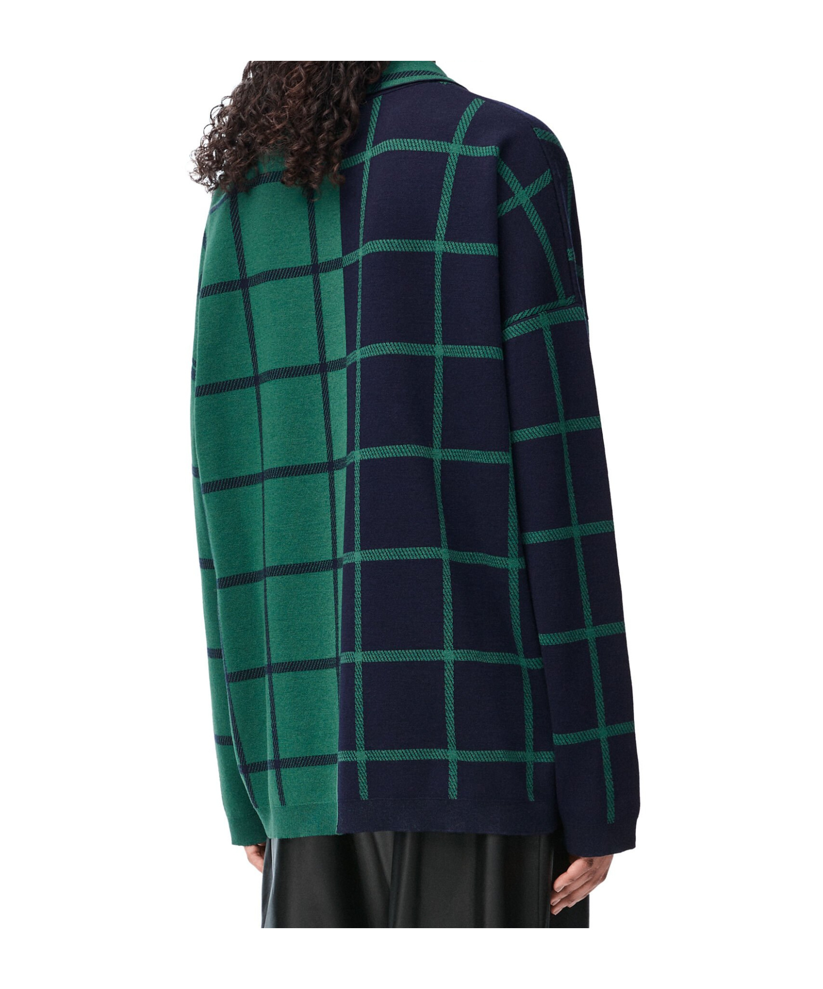 Loewe Long-sleeved Wool Polo Shirt In Black