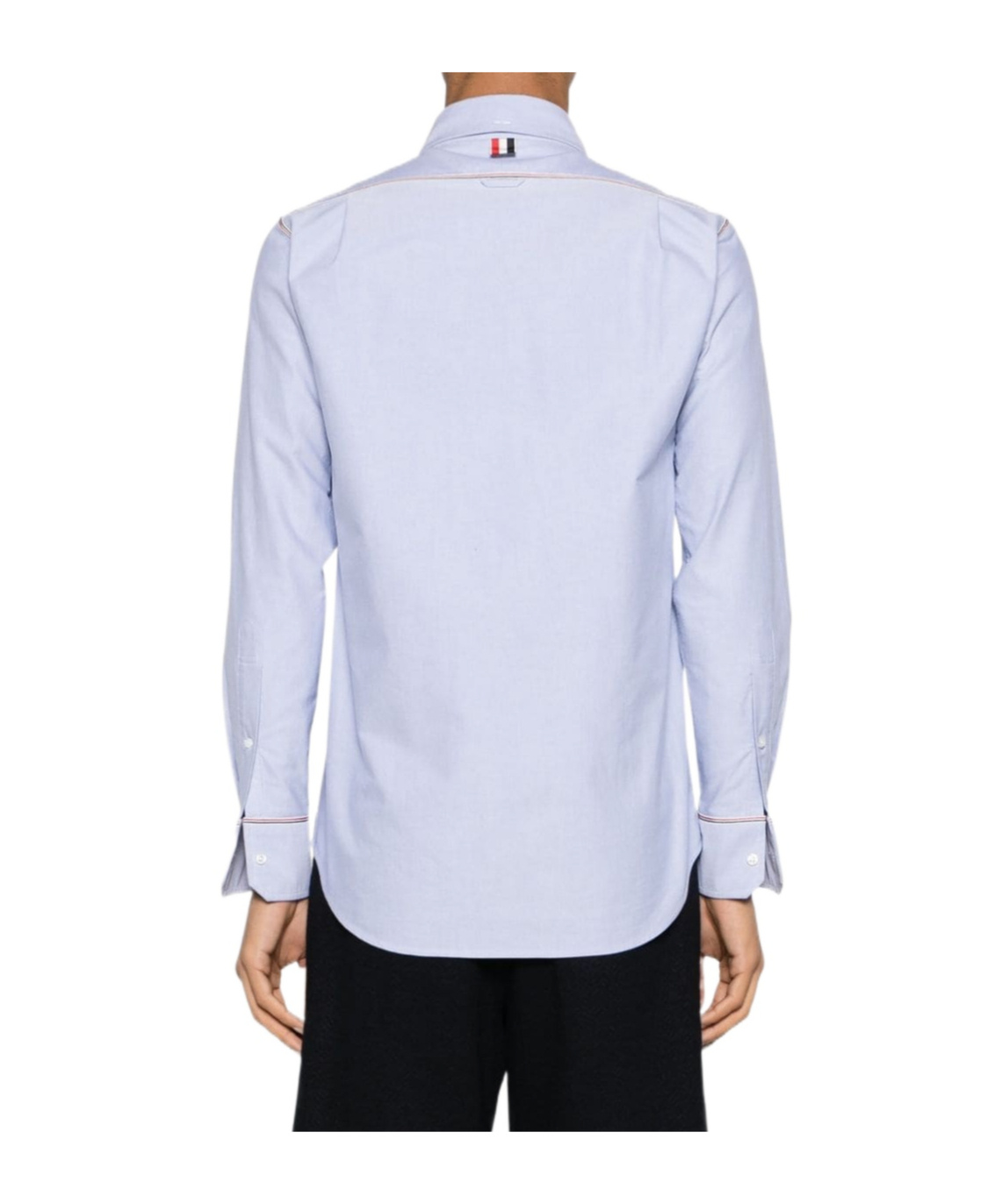 Thom Browne Camicia Button Down Con Finiture In Gros Grain In Blue