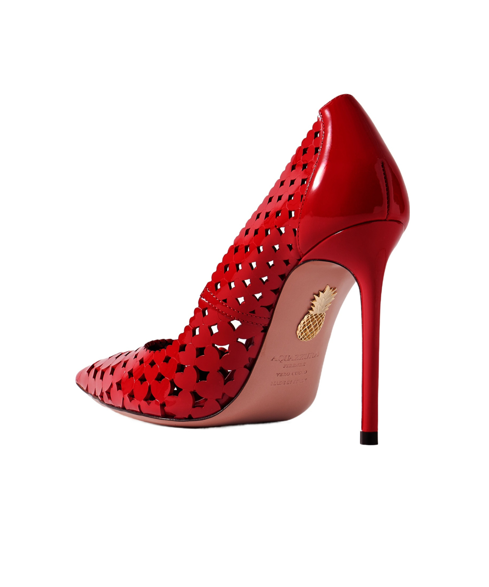 Aquazzura Amourose 105 Cutout Patent-leather Pumps In Red