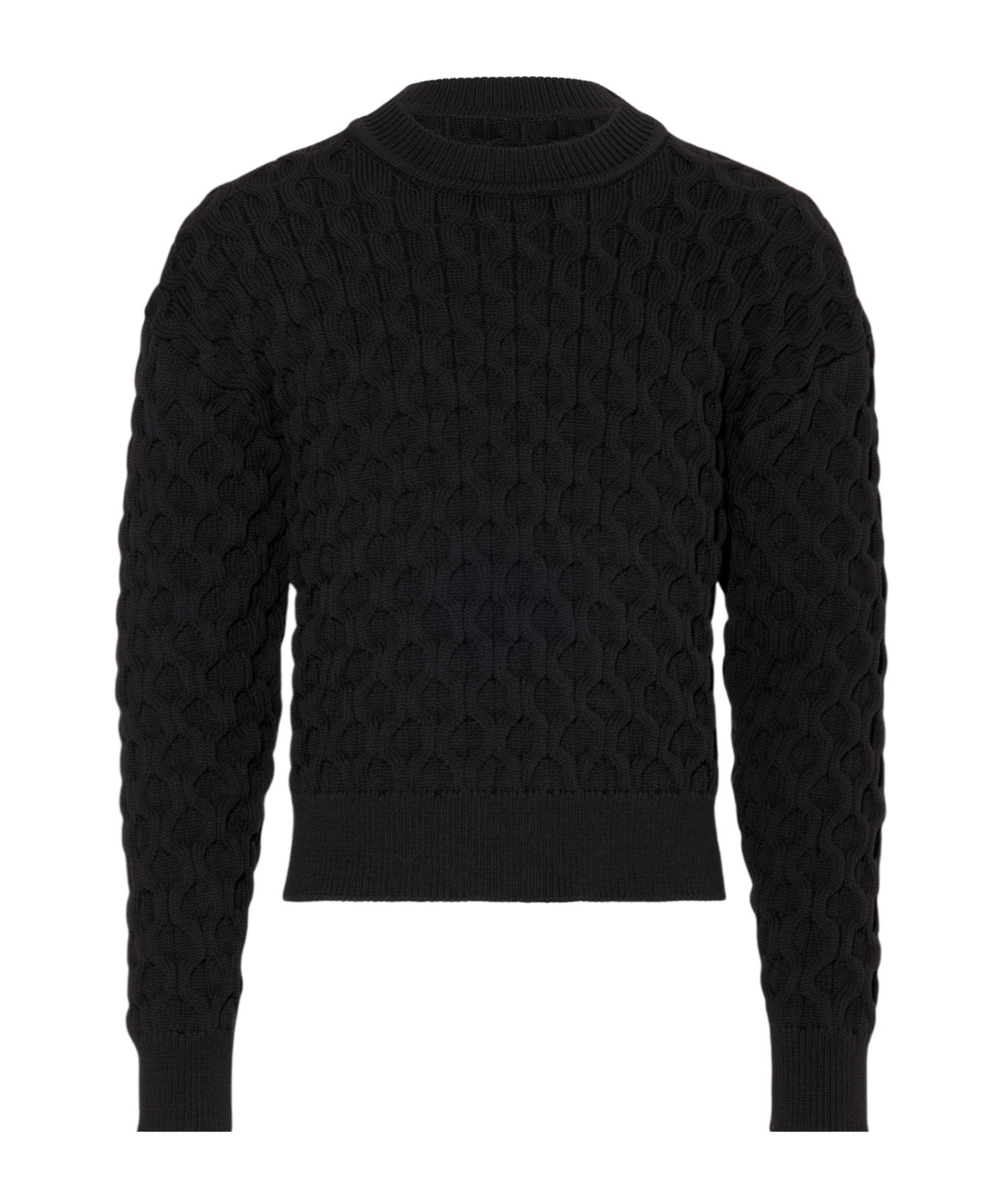 Jacquemus Honeycomb Knitted Sweater In Black