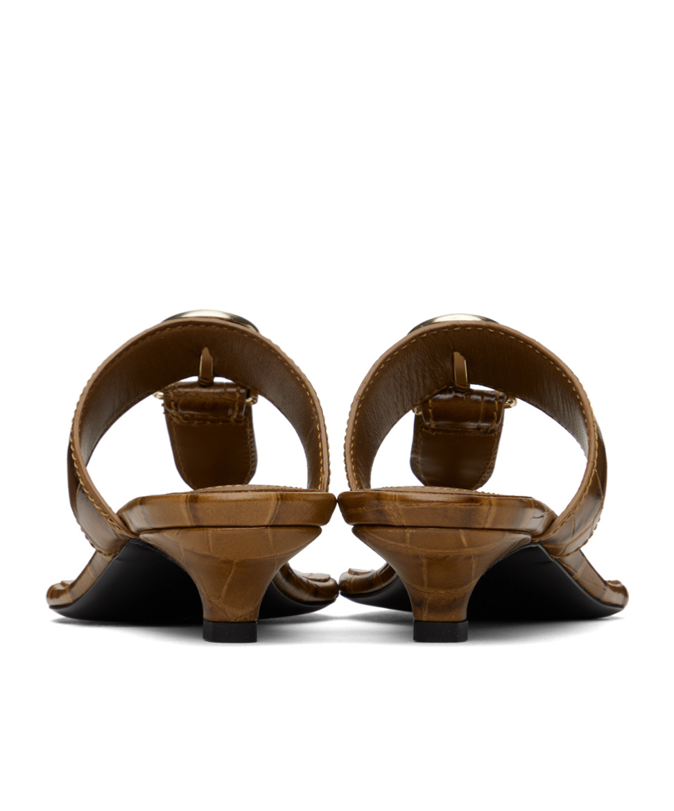 Totême 35mm Croc Embossed Leather Thong Sandals In Brown