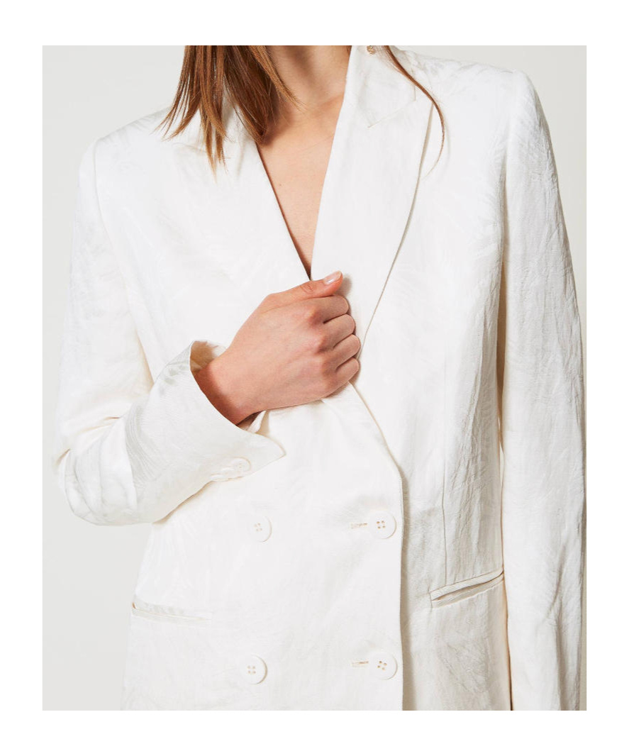 Shop Twinset Woven Blazer In White