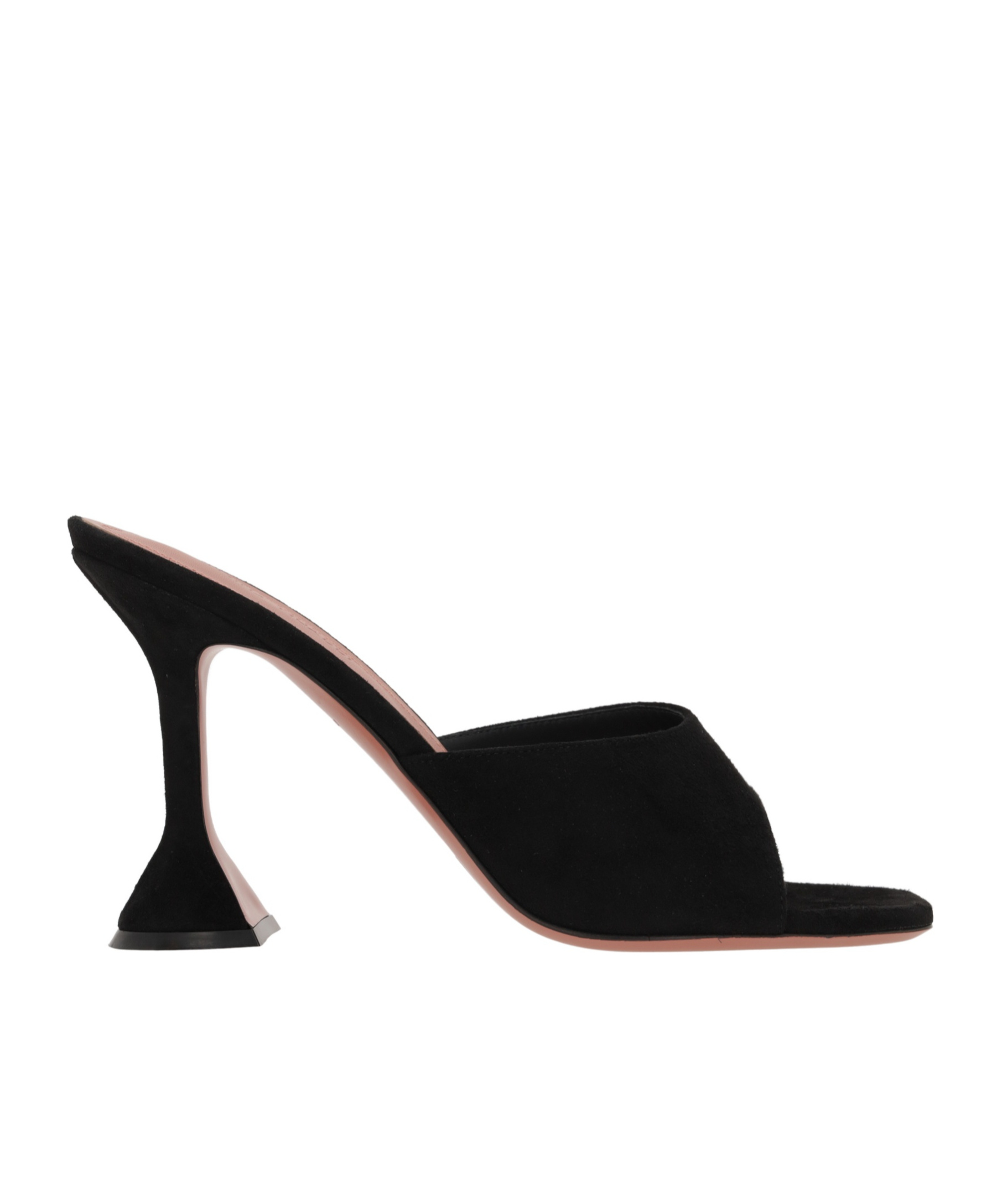 Amina Muaddi Black Slip On Heels In Black