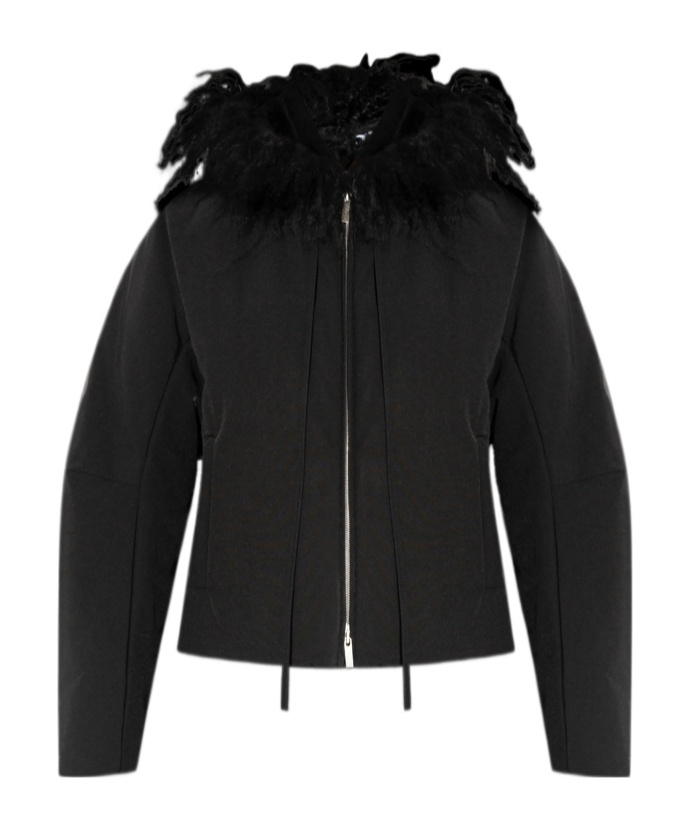 Shop Ferragamo Hooded Long-sleeved Casual Jacket In Black