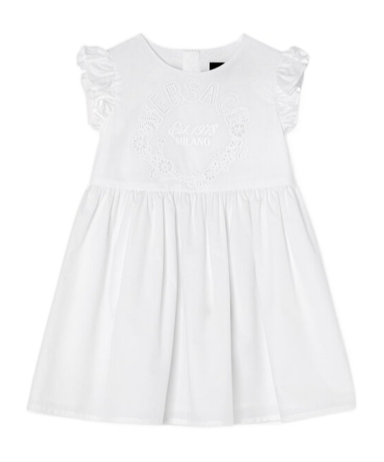 Versace Broderie Anglaise Dress In White