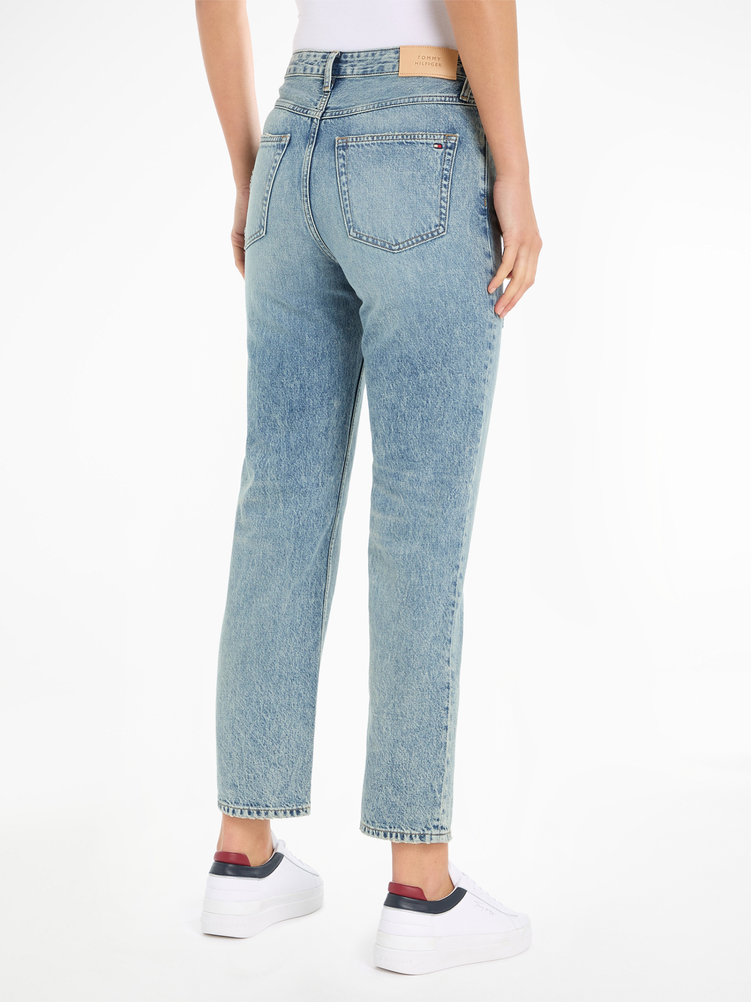 TOMMY HILFIGER RIPPED-DETAIL JEANS