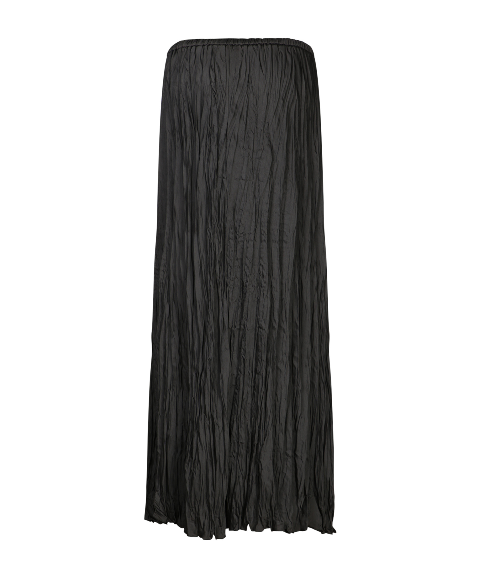 Shop Forte Forte Long Black Pleated Crepe Skirt