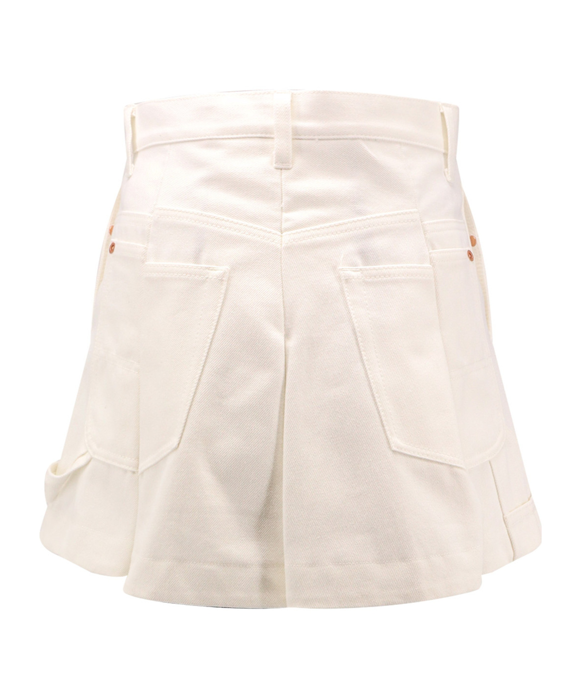 Shop Sacai Denim Mix Shorts In Nude