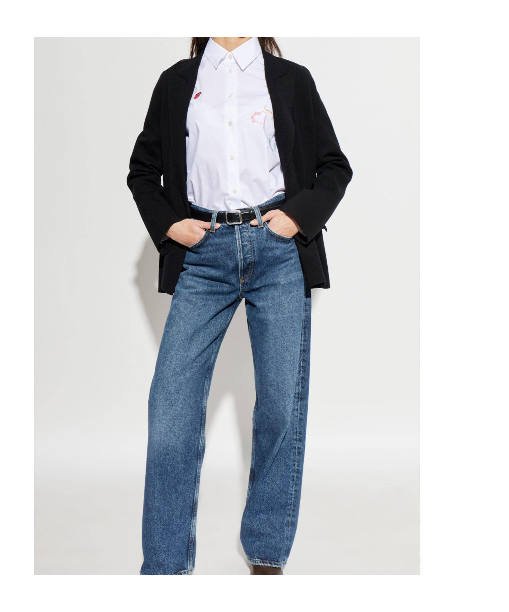 Ps By Paul Smith Ps Paul Smith Colorful Patch Buttoned Shirt In White