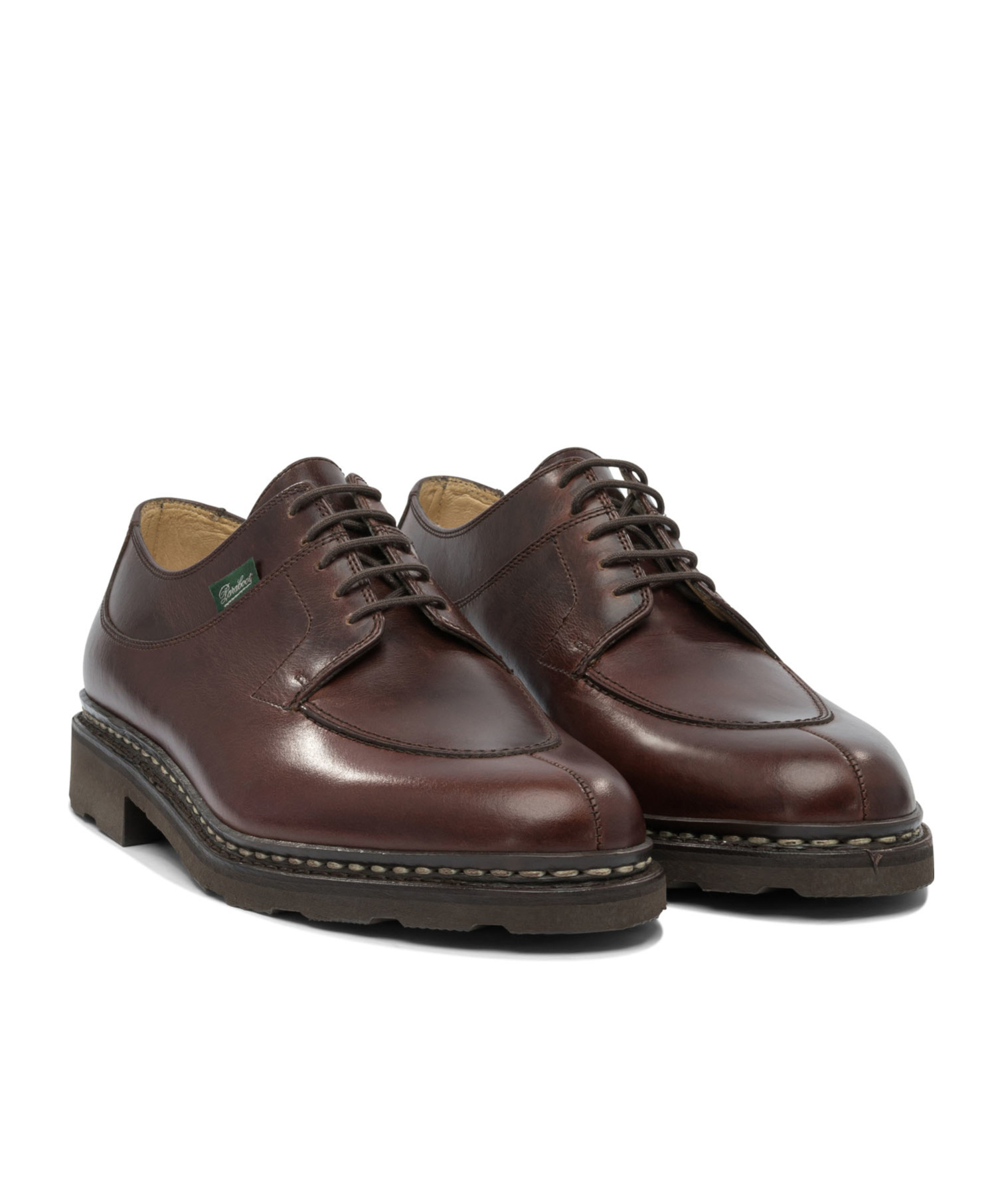 Paraboot Avignon Leather Round Toe Lace-up Shoes In Black