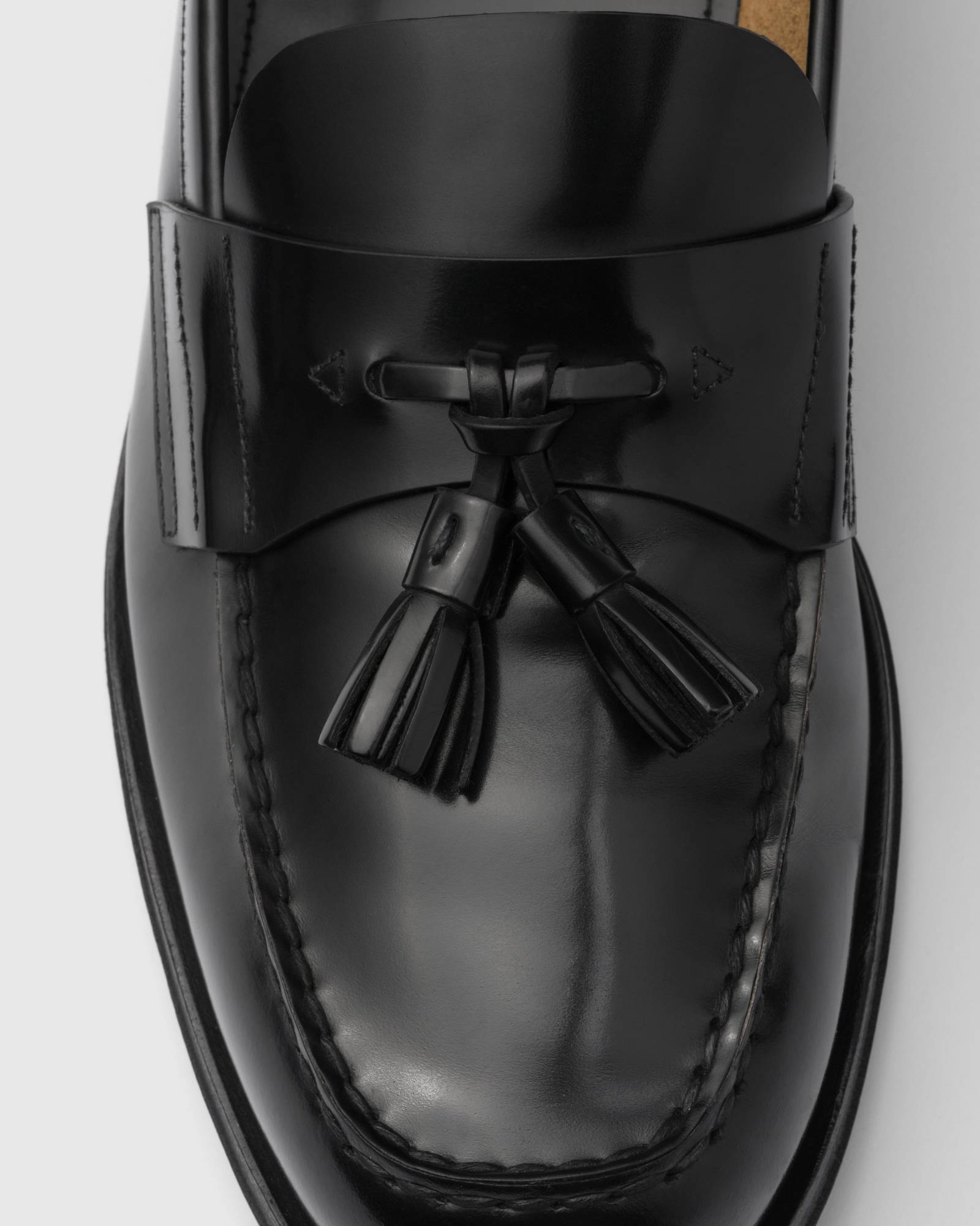 Prada Black Leather Loafers In Black