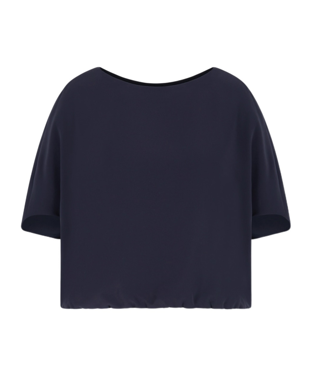 EMPORIO ARMANI TECHNICAL CADY BLOUSE WITH GATHERED HEM