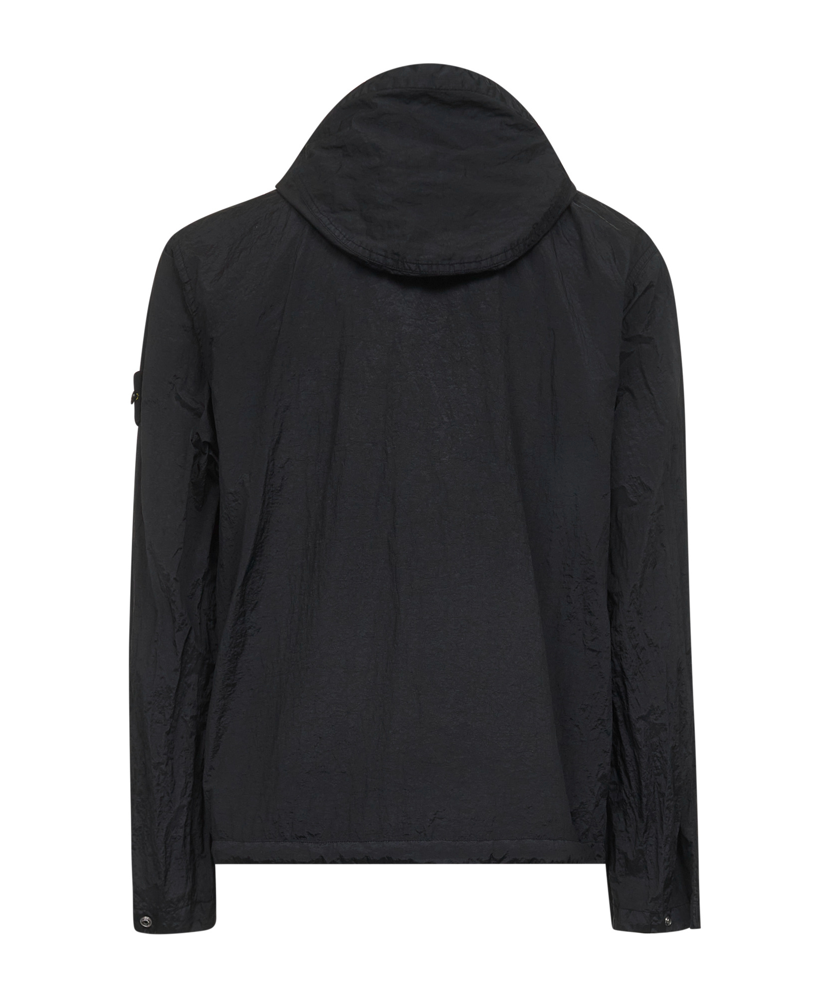 Stone Island Black Crinkle Reps R-ny Hooded Jacket In Black