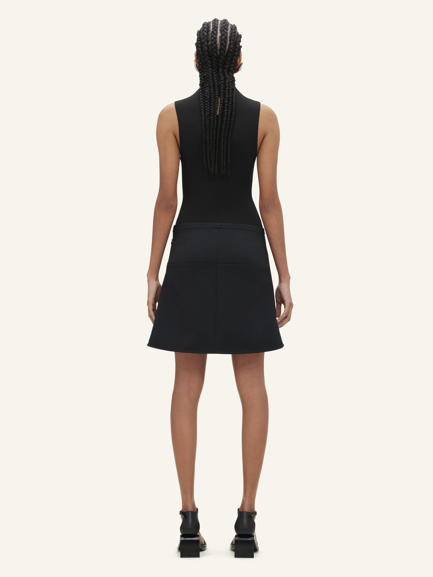 Courrèges High-neck Jersey Jumpsuit In Black