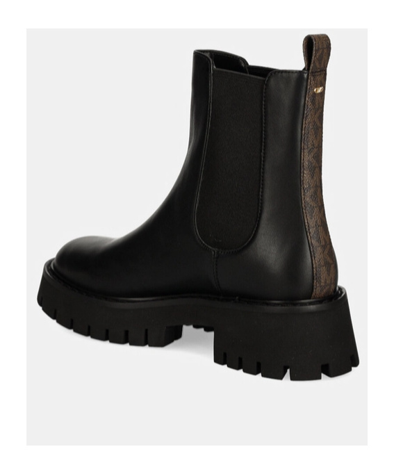 Michael Kors Asher Flat Ankle Boot In Black Leather In Black