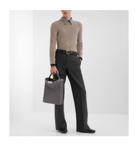 Fendi Peekaboo X-lite Small Shoulder Bag In Gray
