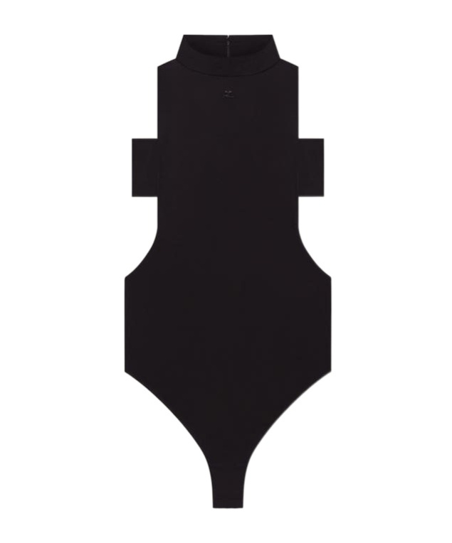Courrèges Mockneck Jersey Bodysuit In Black
