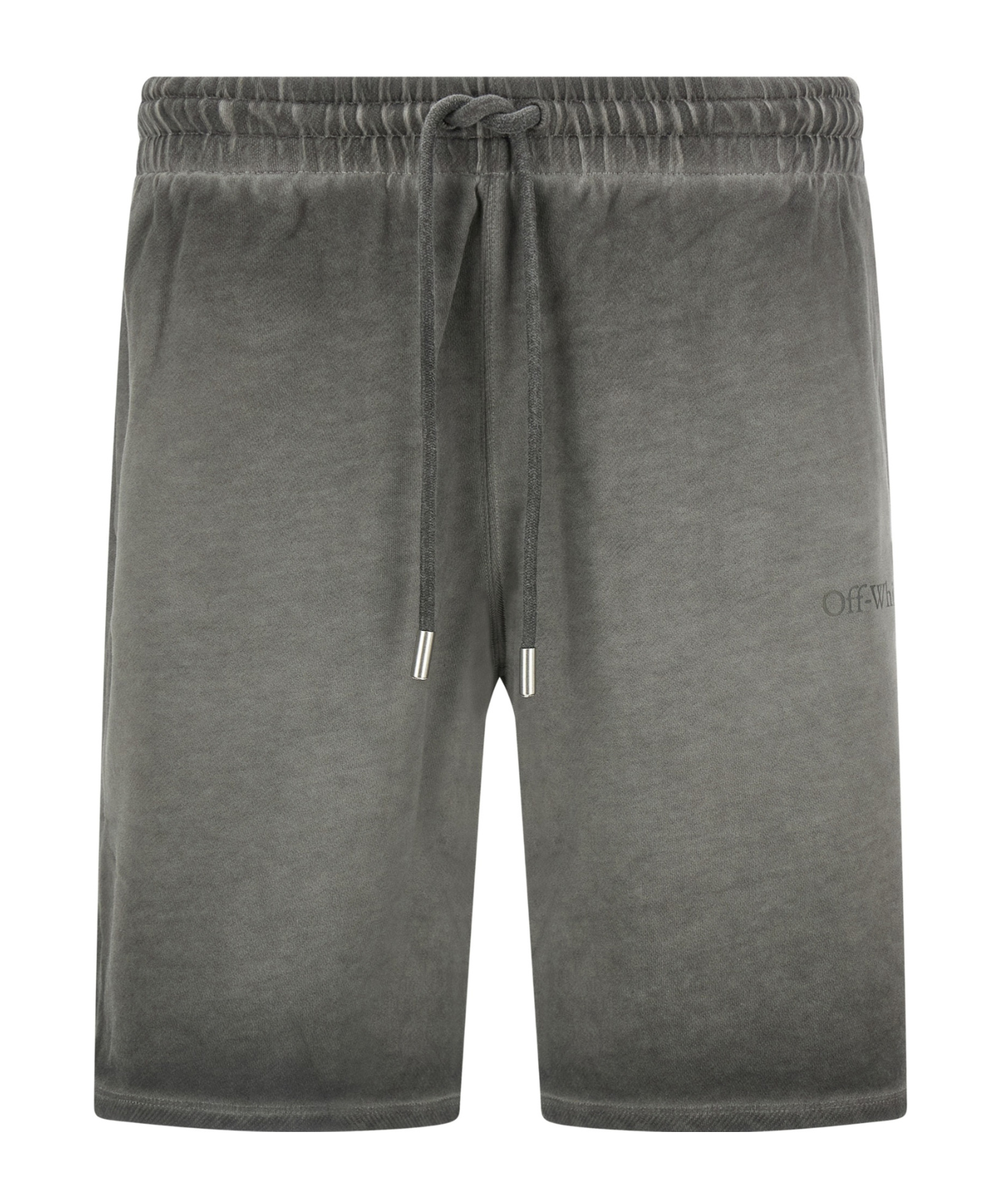 Off-white Off White Logo Embroidered Drawstring Shorts In Gray