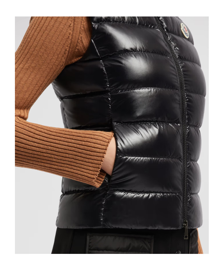Shop Moncler Ghany Down Gilet In Black