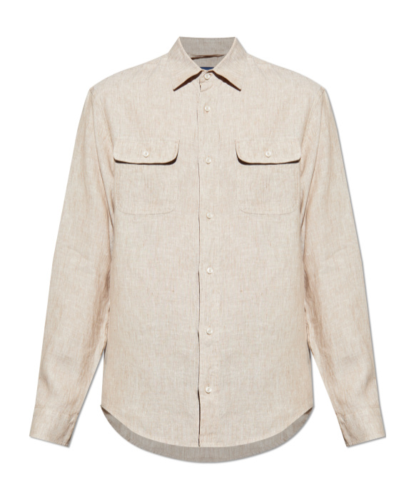 Paul & Shark Linen Shirt In Neutral