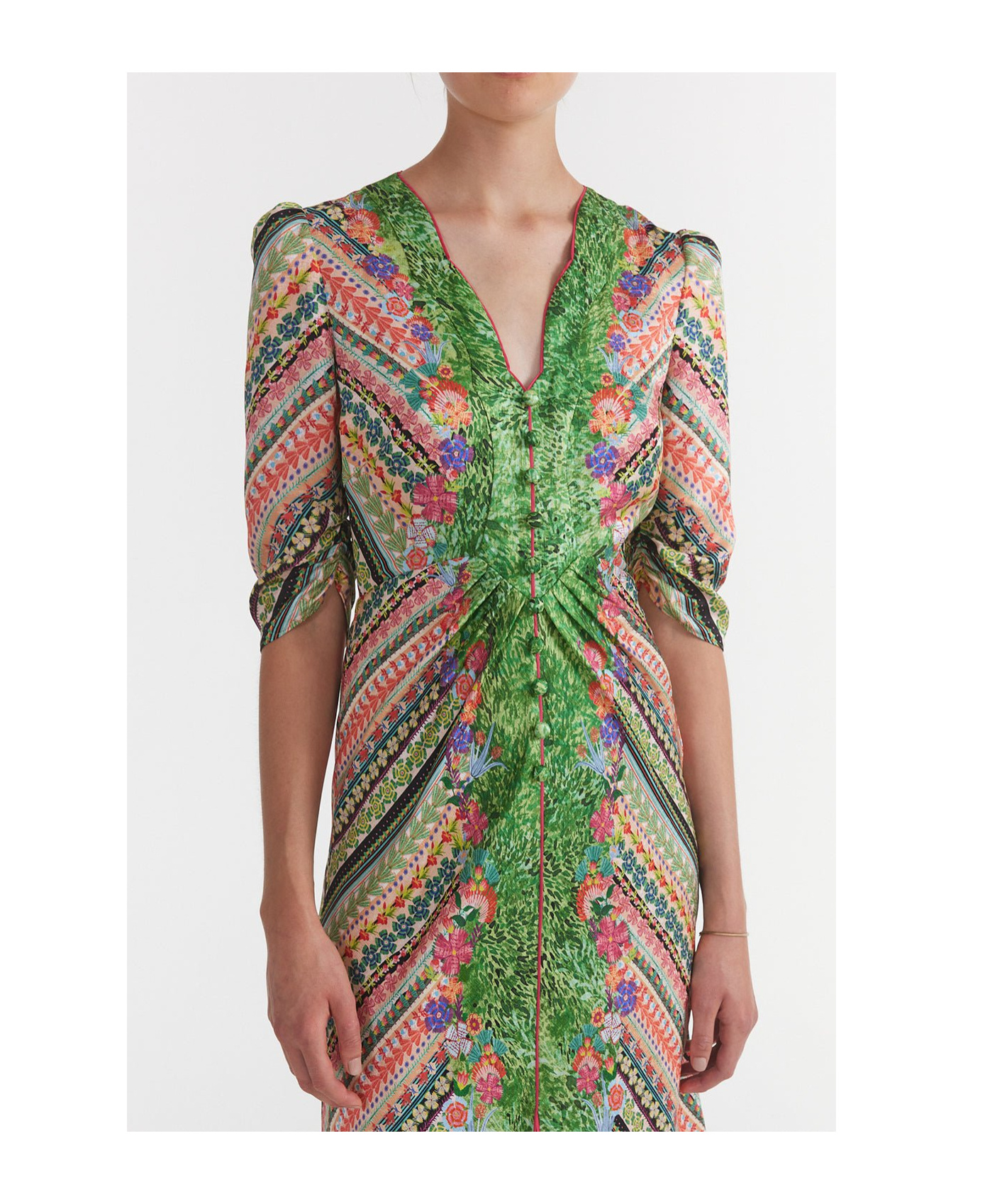 SALONI MITSU B BOTANICAL-PRINT DRESS