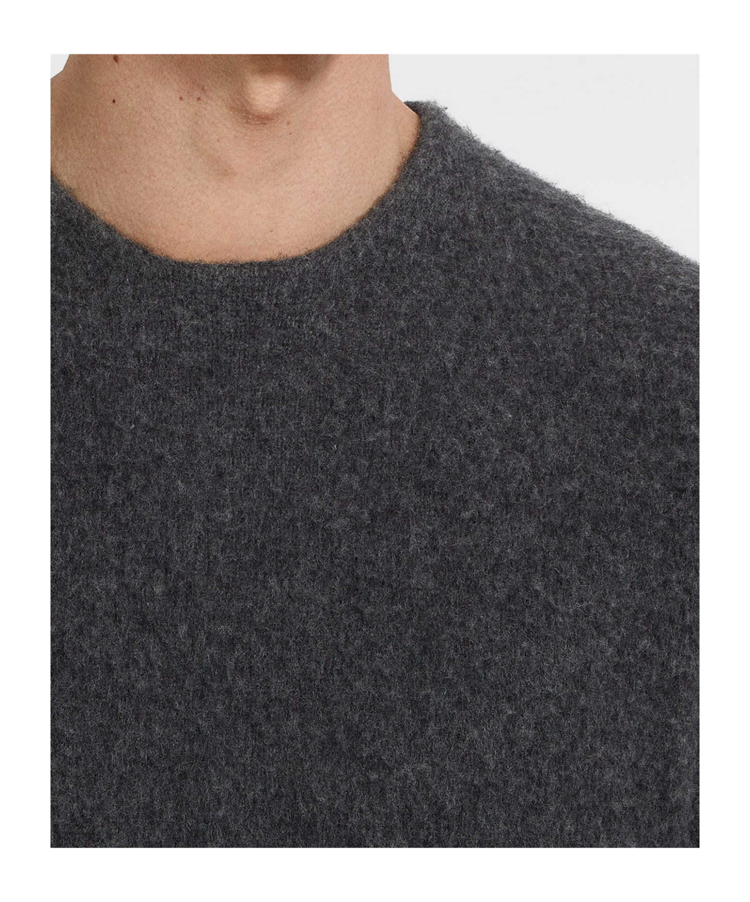 Zegna Dark Grey Mélange Oasi Cashmere Crewneck In Black