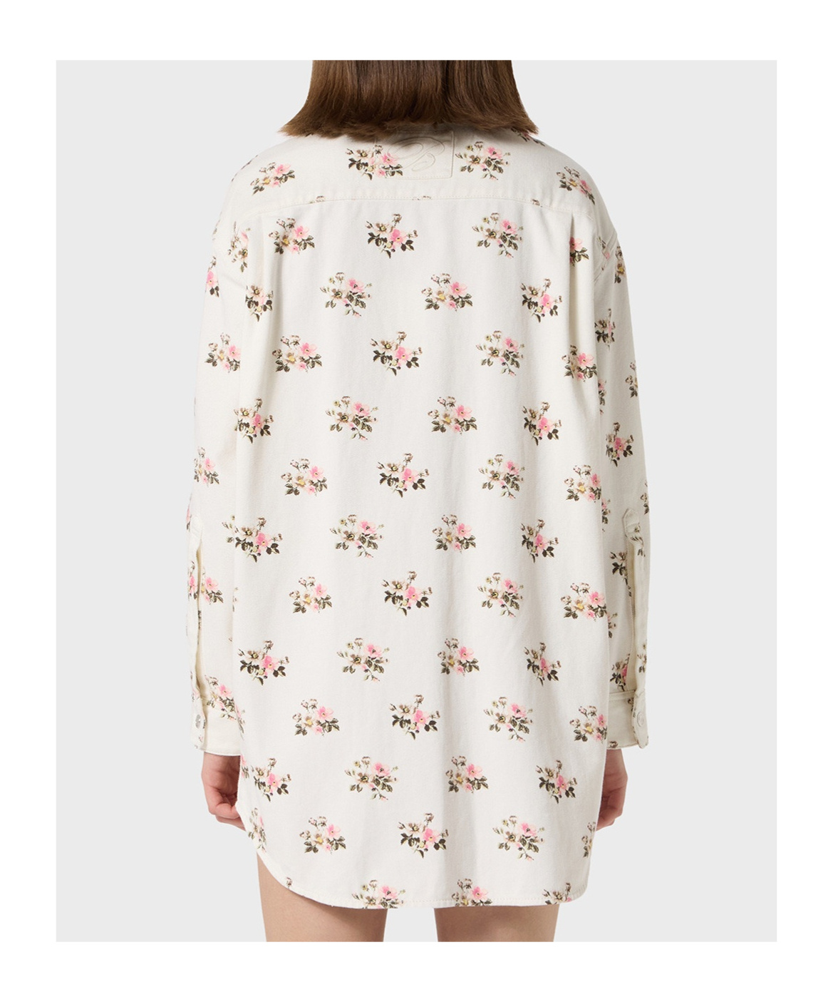 Blumarine White Printed Denim Overshirt In White