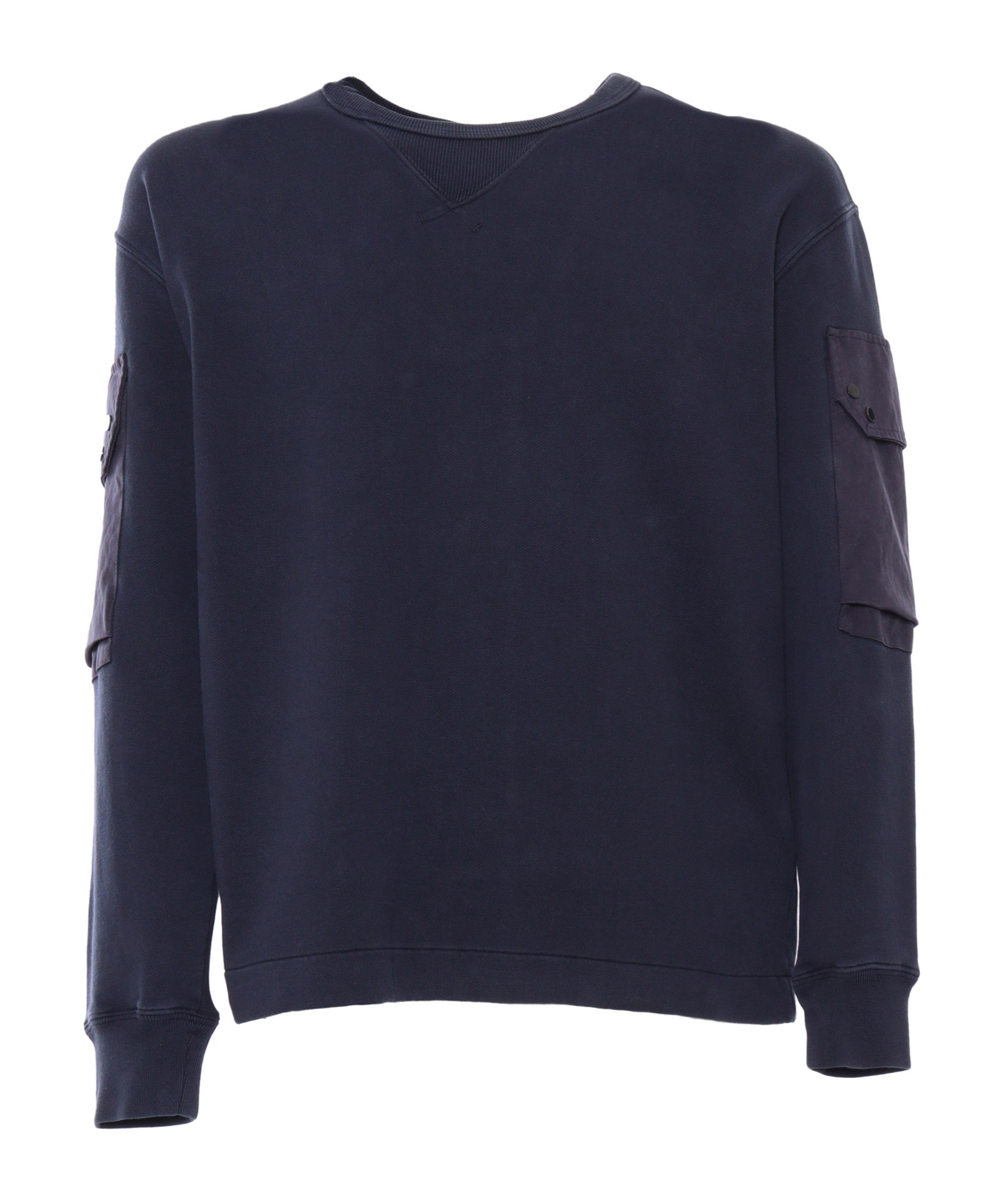 Ten C Blue Sweatshirt With Pockets In Black