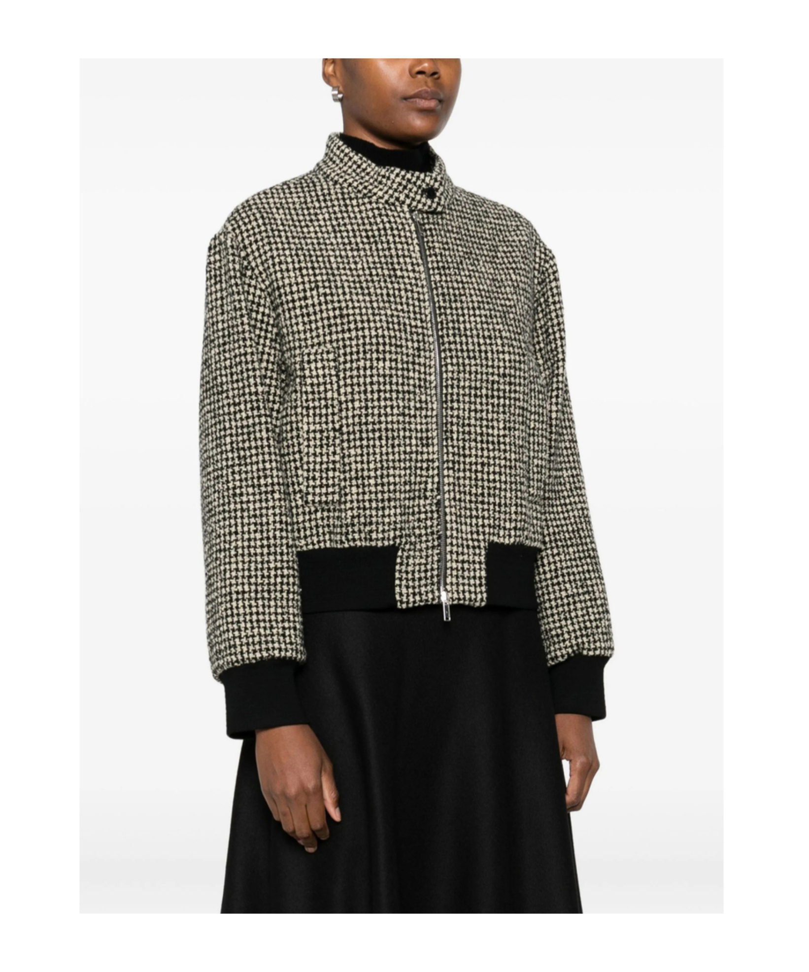 Barena Venezia Houndstooth Zip-front Jacket In Multi