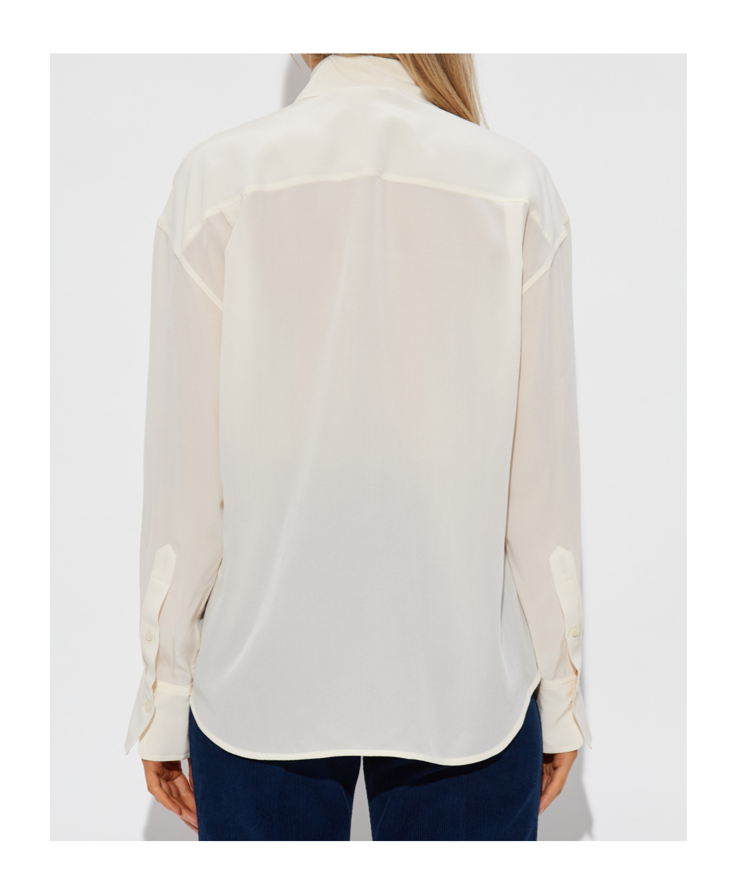 Victoria Beckham Pleated-detail Silk Shirt In White