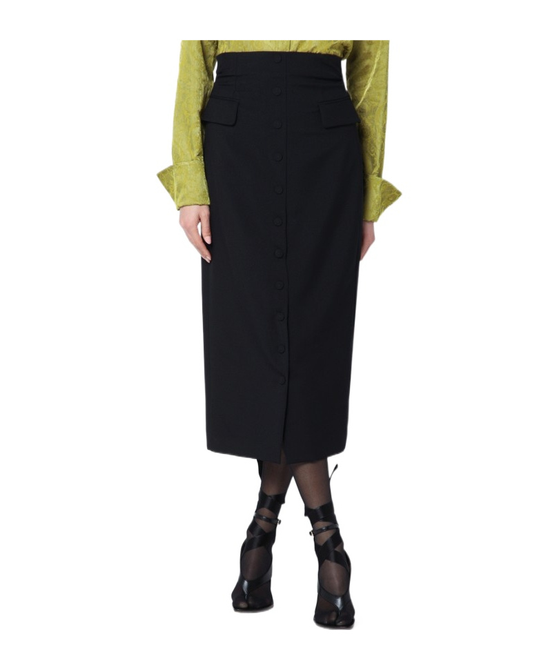 Dries Van Noten Wool And Mohair Midi Skirt