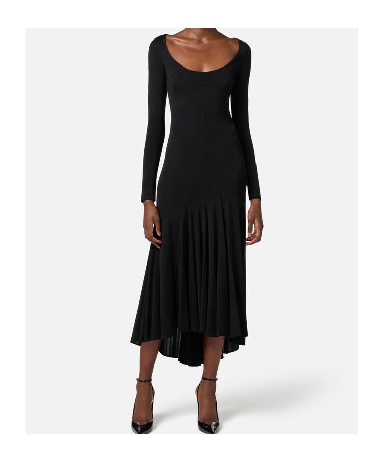 Shop Elisabetta Franchi Lightweight-jersey Maxy Dress In Black