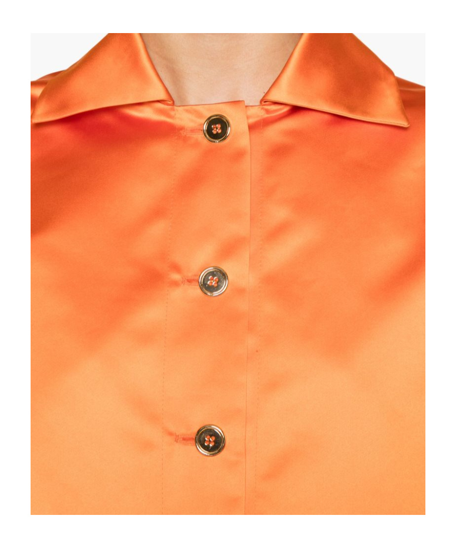 Patou Satin Cropped Jacket In Orange