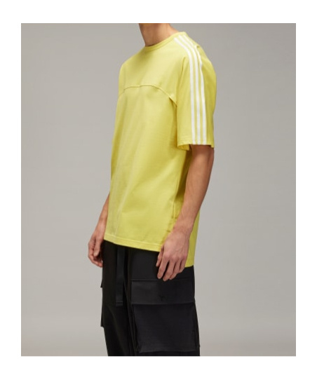 Y-3 Three-stripe Short-sleeved T-shirt In Yellow