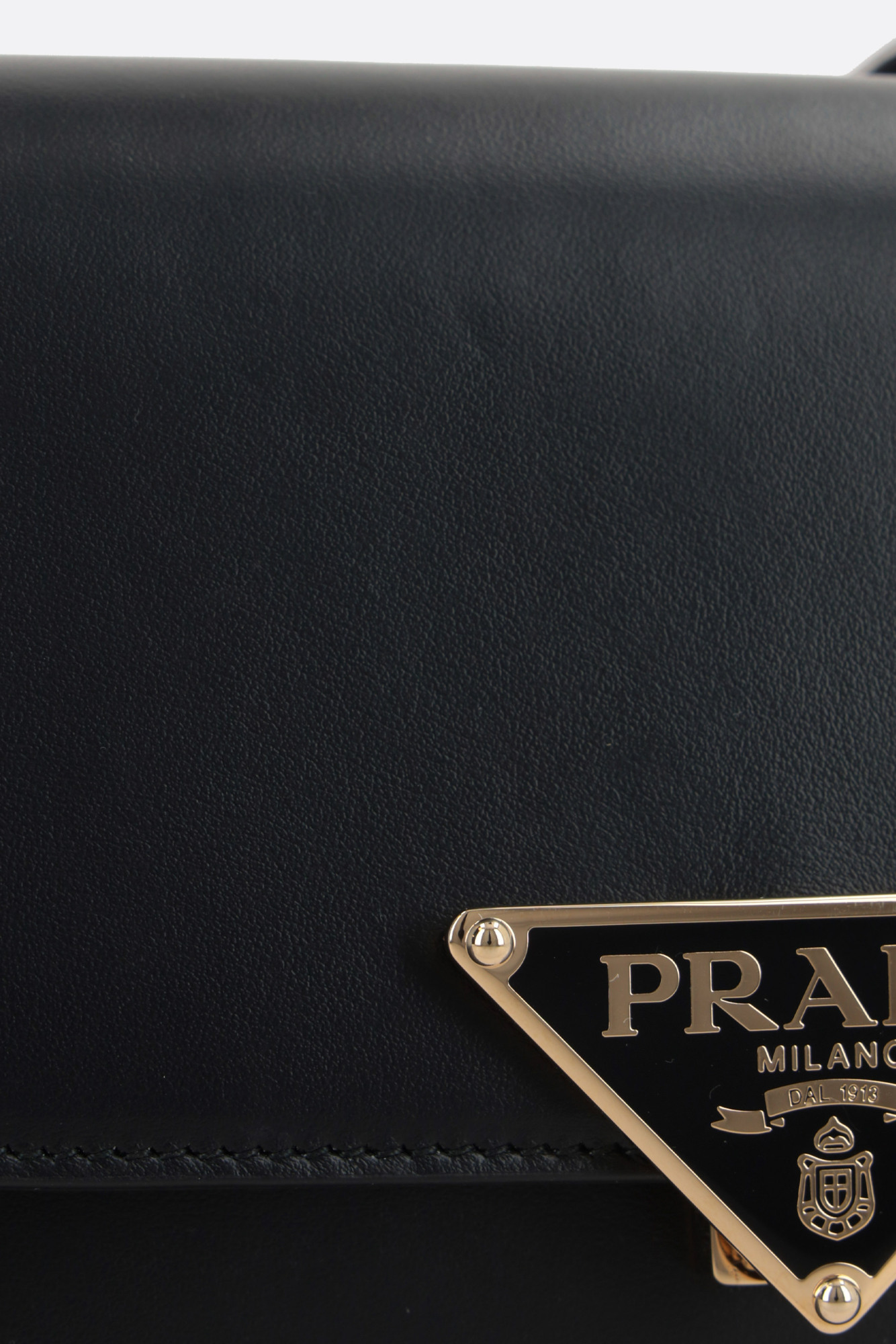 Prada Black Leather Crossbody Bag In Black