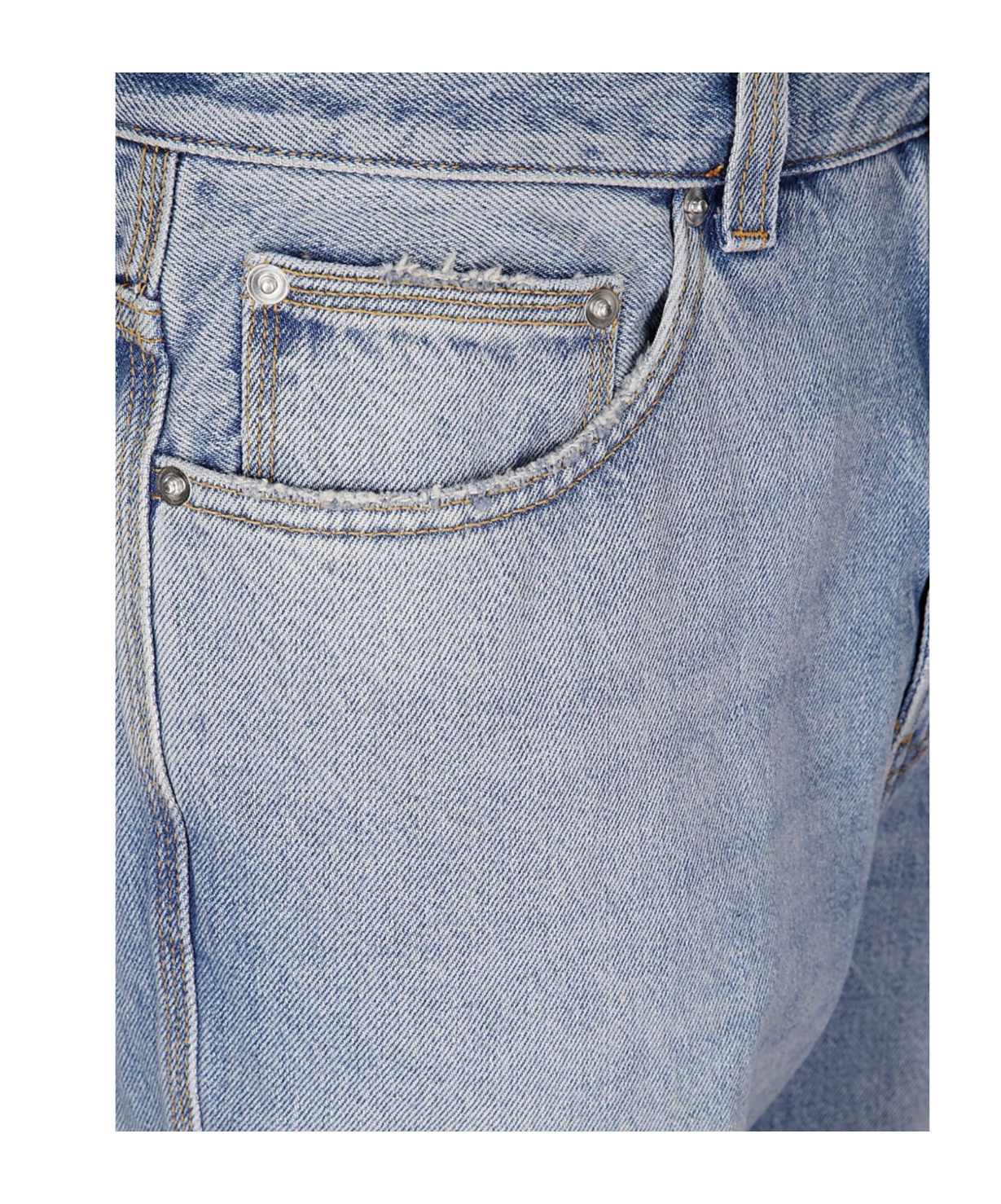 Haikure Distressed Straight Leg Jeans Rivet Detail In Gray